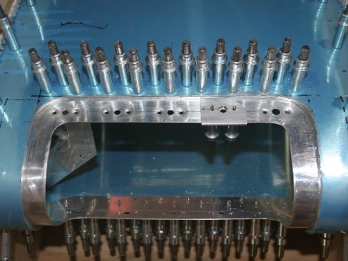 Hole Oversizing Tool Cleco'd in place