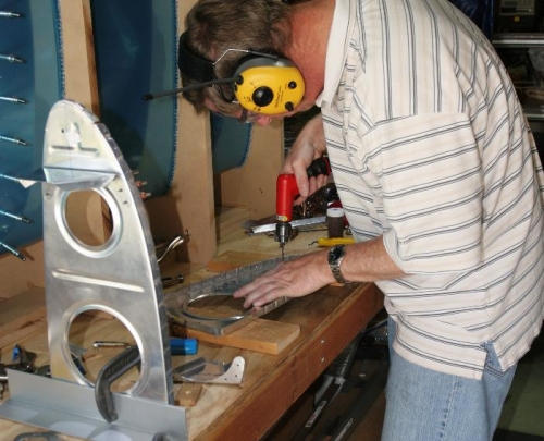 Carefully Drilling the Last Hole that has to be Marked and Drilled