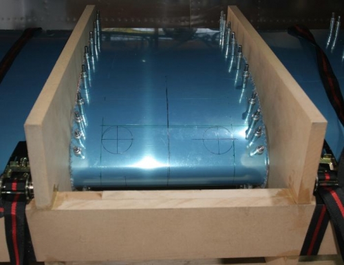 Upper Surface of Right Leading Edge Marked up for Lens Cutout