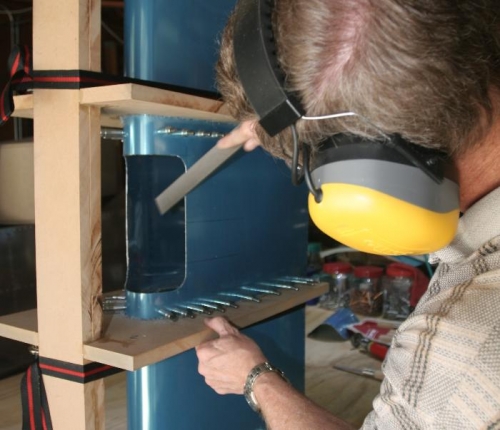 Filing the Edges of the Landing Light Lens Cutout