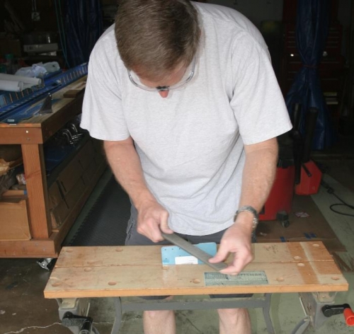 Using the Vixen File to Finish Aft Spar Doubler Edges