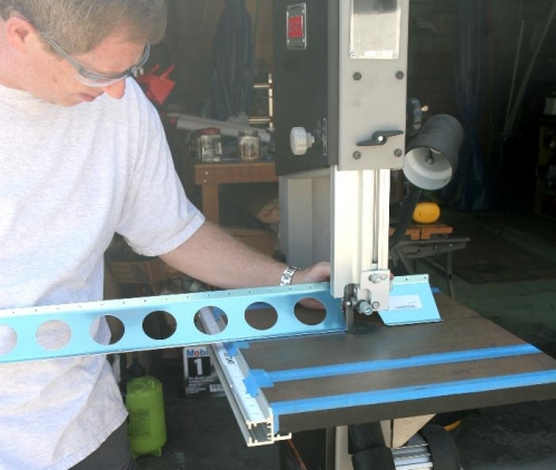 Using My Band Saw to Trim the Right Aft Spar Flap Support