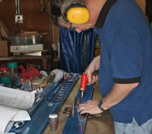 Match Drilling the Left Aft Spar Mid-Span Aileron Doubler