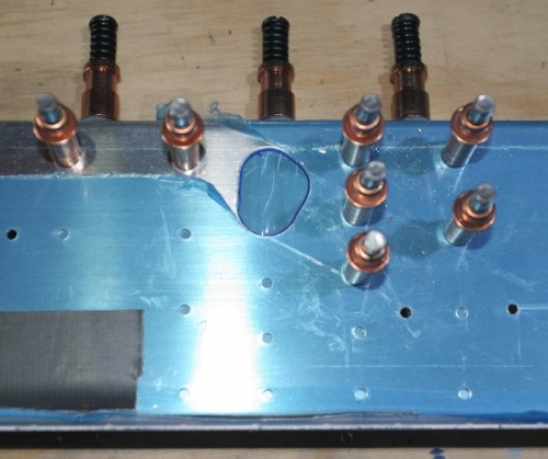 Marking the Left Mid-Span Doubler for the Aileron Pushrod Clearance Hole