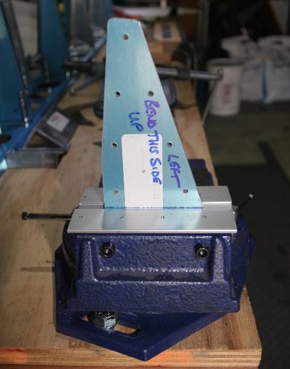 Wing Flap Drive Bracked in Vice for Bending