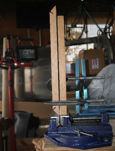Wing Flap Drive Bracket Clamped Between 1x4s