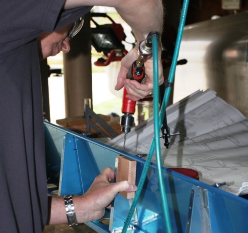 Match Drilling the Aft End of the Flap Ribs to the Bottom Skin