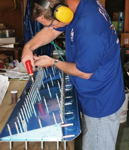 Match Drilling the Flap Skins to the Ribs and Spar