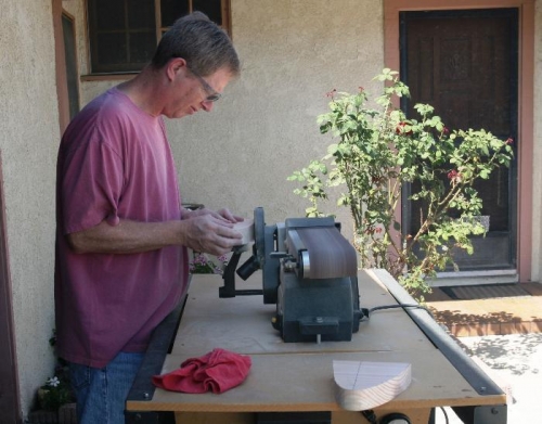 Using Disk Sander to Finish New 2x8 Forms