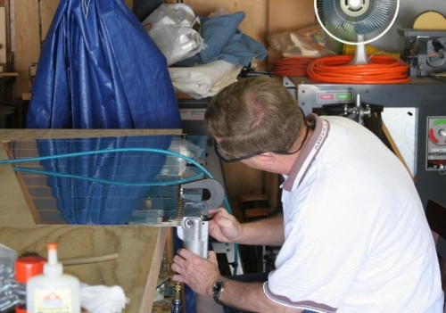Dimpling Rudder Skin Using Pneumatic Squeezer