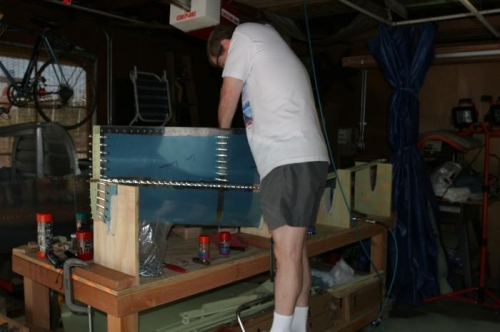 Squeezing the Blind Rivet Tool