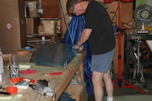 Riveting the Rudder Trailing Edge