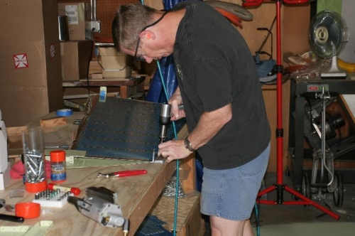 Riveting the Rudder Trailing Edge