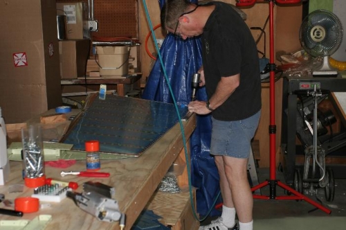 Riveting the Rudder Trailing Edge