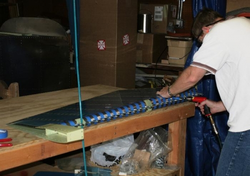 Drilling the Bottom Section of the Rudder Leading Edge
