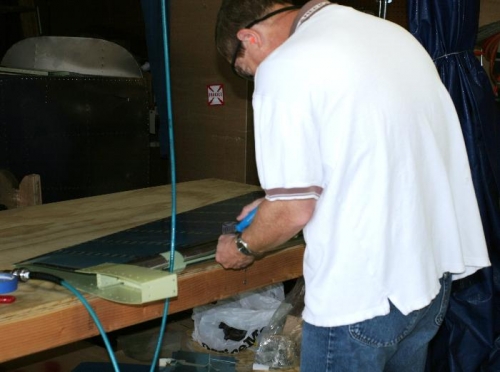 Deburring the Holes Drilled in the Rudder Leading Edge