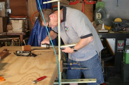 Riveting the Vertical Stabilizer Forward Spar