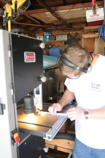 Separating the Elevator Stiffeners Using a Bandsaw
