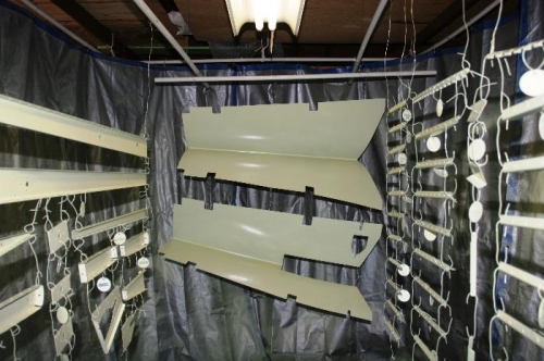 Elevator Parts Drying in my Garage Paint Booth
