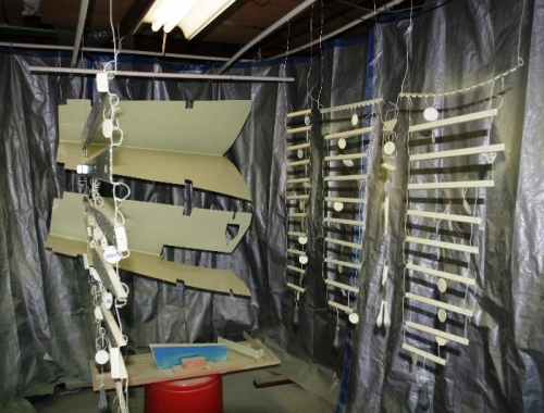 Elevator Parts Drying in my Garage Paint Booth