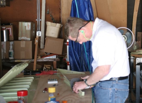 Riveting Reinforcement Plates onto Right Elevator Spar
