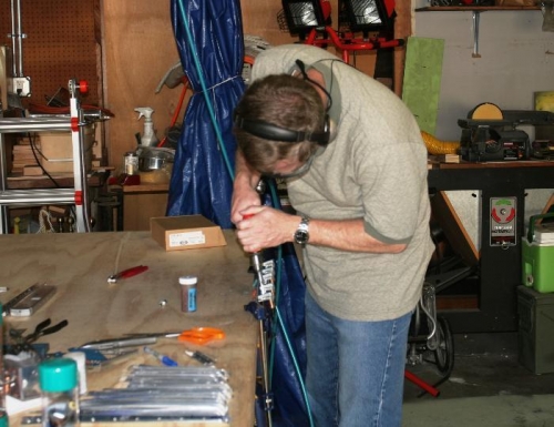 Match Drilling the Trim Tab Piano Hinge to the Aft Spar