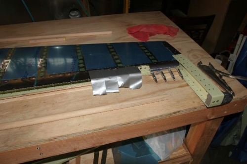 Preparing to Roll Right Elevator Leading Edge