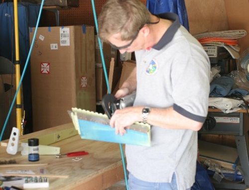 Riveting Piano Hinge to Elevator Trim Tab