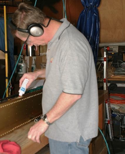 Applying Liquid Boelube Before Countersinking