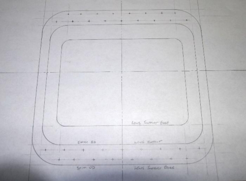Full-Size Layout of Landing Light Cutout  and Support Hardware