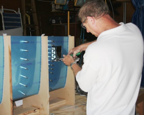 Using Wiss Offset Metal Snips to Cut Leading Edge of Access Hole