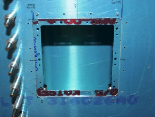 Access Hole Doubler Clecoed in Place