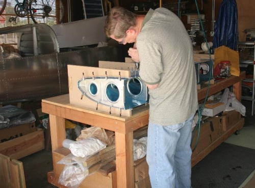 Drilling the Stall Warning Kit Access Cover Locating Holes