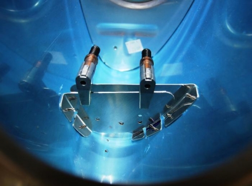 Modified Brackets Clecoed into Leading Edge Skin Viewed from Side