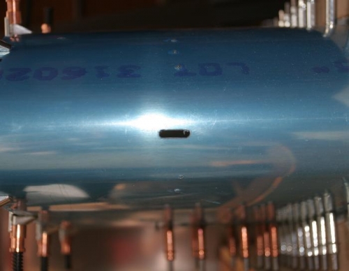 Stall Warning Vane Slot After Filing to FInal Size