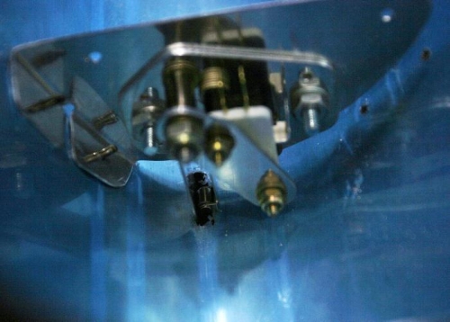 Lower Stall Warning Bracket and Switch Assembly Clecoed into Leading Edge