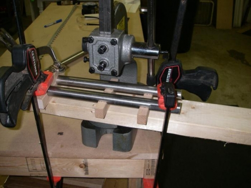 Arbor press and stainless steel pole brake.