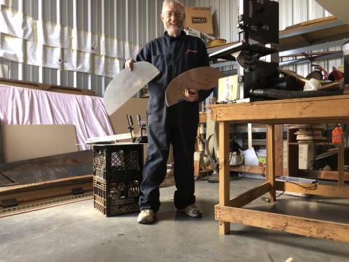 using the bandsaw to cut out bulkhead blanks