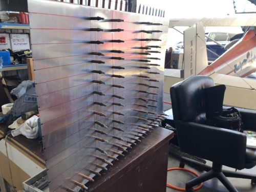 bottom skin with all holes drilled and clecoed