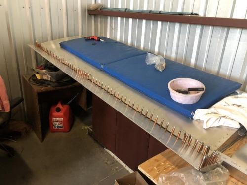 fully clecoed, ready to rivet.