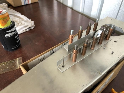 belcrank clecoed to inboard wing rib