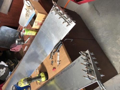 aileron control horns clecoed into place