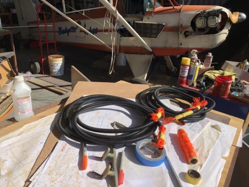 flexible electrical conduit with pull strings for future wiring