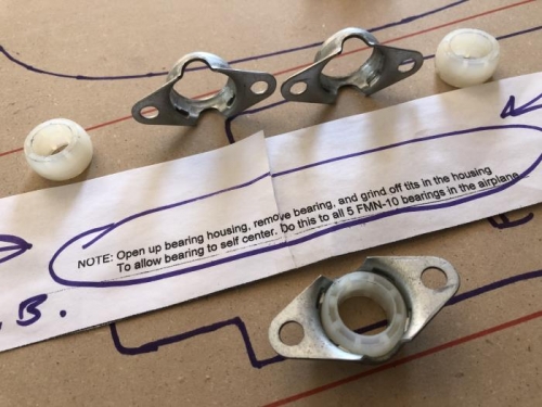 modified nylon bearings for better self-centering according to plans