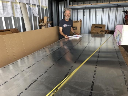 measured and marked last full sheet of aluminum