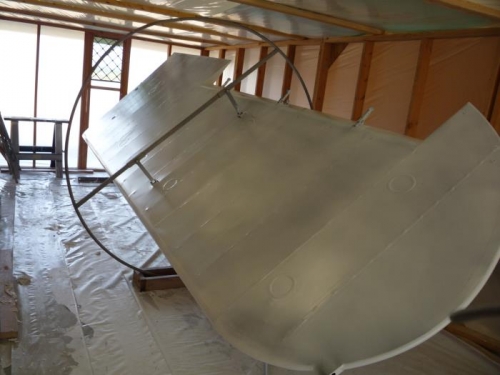 First fog coat applied to the bottom.