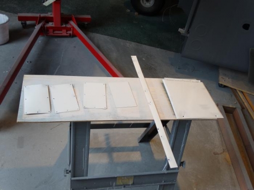 Some of the inspection panels and the battery door.