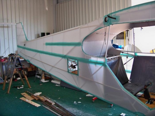 Right side done except for lower stringer tape