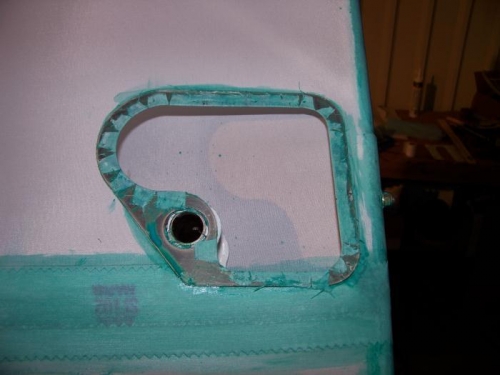 Rear inspection frame ready for doily.