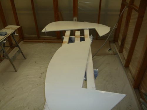 Rudder and other elevator finished up with the white paint.
